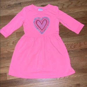 Cat & Jack Glitter Heart Dress Medium 7/8
